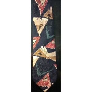 Vintage Courrèges Homme Italian Silk Necktie – Abstract Geometric Triangle Print